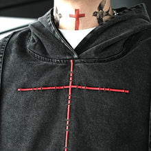 Load image into Gallery viewer, American Washed Retro Denim Hoodie
