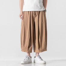 Load image into Gallery viewer, Cotton and Linen Wide Leg Bloomers Cropped Pants
