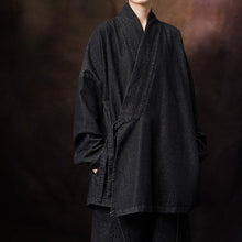 Load image into Gallery viewer, Women's Heavyweight Loose Cross Front Denim Kimono Cardigan Lantern Pants Two-piece Set
