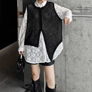 Irregular Hollow Sleeveless Vest
