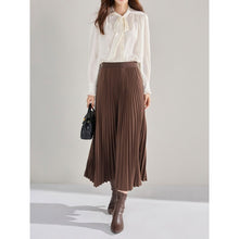Load image into Gallery viewer, Women's High-waisted Loose Pleated Midi Skirt
