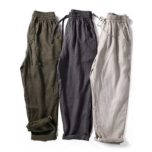 Breathable Straight-Leg Loose Linen Trousers