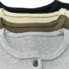 Load image into Gallery viewer, Women's Curved Hem Crew Neck Loose Knit Cardigan Sweater
