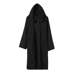 Black Loose Hooded Jacket