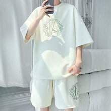 Load image into Gallery viewer, Ice Silk Loose Short-sleeved Casual Sports Shorts Two-piece Set
