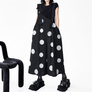 Polka Dot Print LooseWide-leg Overalls