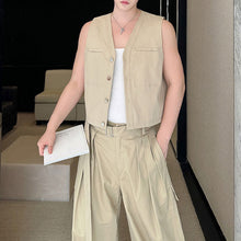 Load image into Gallery viewer, Casual Short Cardigan Vest Wide Leg Trousers Workwear Two-piece Set
