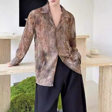 Load image into Gallery viewer, Vintage Tie-dye Embroidered Draped Shirt
