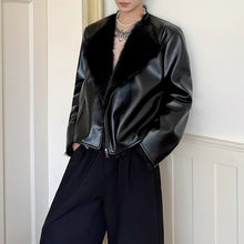 Load image into Gallery viewer, Faux Fur Collarless Leather Jacket
