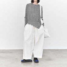 Load image into Gallery viewer, Crew Neck Striped Casual Irregular Hem Shirt
