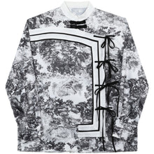 Load image into Gallery viewer, Ink Painting Buckle Tie Long-sleeved Shirt
