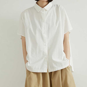 Back Slit Short Sleeve Shirt