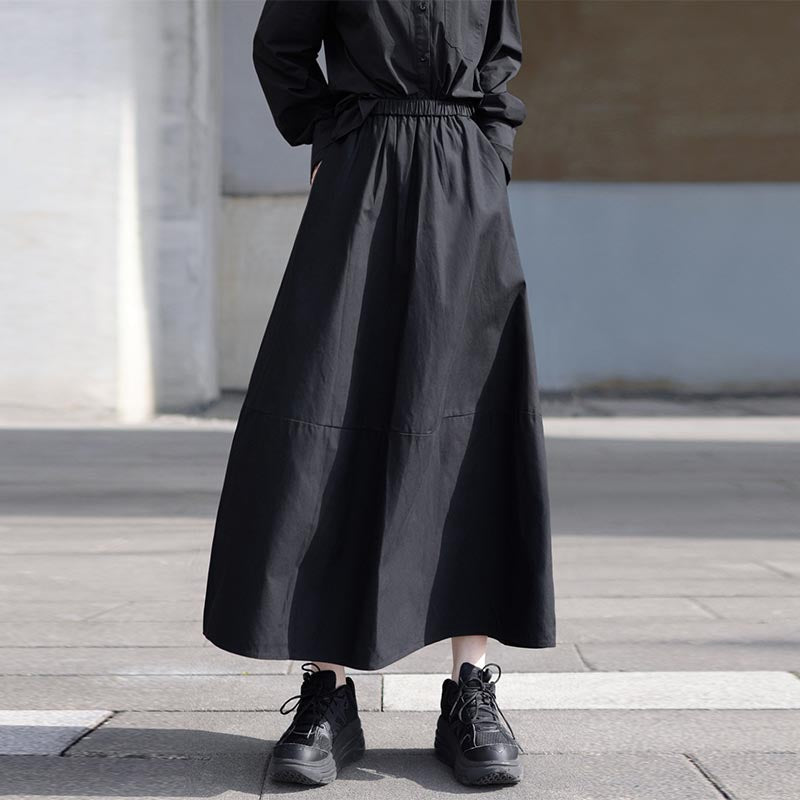 Black Bud A-line Skirt