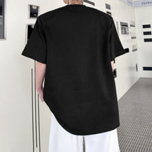 Load image into Gallery viewer, Round Neck Loose T-shirt with Handmade Beaded Decoration
