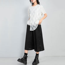 Load image into Gallery viewer, Asymmetric Round Neck Loose Fake Two-piece T-shirt
