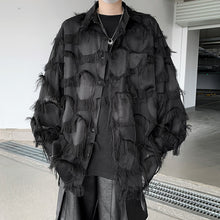 Load image into Gallery viewer, Dark Hollow Tassel Long-sleeved Thin Shirt
