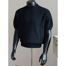 Load image into Gallery viewer, Turtleneck Short-sleeved Striped Sweater

