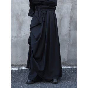 Irregular Double-layered Floor-length Culottes Wide-leg Trousers
