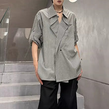 Load image into Gallery viewer, Striped Lapel Casual Loose Shirt
