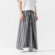 Load image into Gallery viewer, Vintage Striped Linen Thin Loose Wide Leg Culottes
