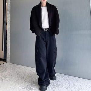 Lapel Button-down Knitted Sweater Coat