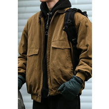 Load image into Gallery viewer, Retro Patchwork Loose-fitting Thick Collared Jacket
