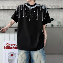 Load image into Gallery viewer, Round Neck Hand-painted Geometric Pattern Loose T-shirt
