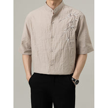 Load image into Gallery viewer, Loose Stand Collar Embroidered Shirt
