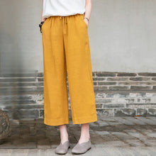 Load image into Gallery viewer, Drawstring Linen Thin Wide-Leg Pants
