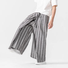 Load image into Gallery viewer, Vintage Striped Linen Thin Loose Wide Leg Culottes
