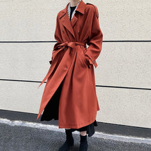 Load image into Gallery viewer, Drape Loose Over-kneeTrench Coat
