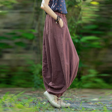 Load image into Gallery viewer, Loose Cotton And Linen Patchwork Bloomers
