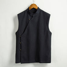 Load image into Gallery viewer, Sleeveless Waistcoat with Slant Placket and Disc Buttons
