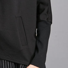 Load image into Gallery viewer, Women's Asymmetrical Button High Neck Loose Sweatshirt
