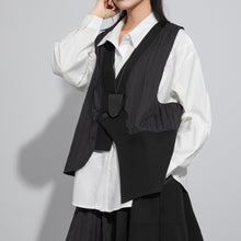 Load image into Gallery viewer, Asymmetrical Black Loose Vest
