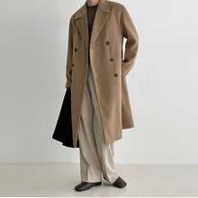 Load image into Gallery viewer, Woolen Mid-length Loose Windbreaker Coat
