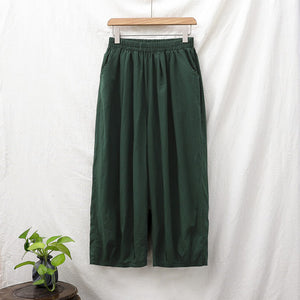 Cotton And Linen Loose Wide-leg Casual Big Bloomers