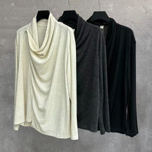Load image into Gallery viewer, Retro Textured Knit Irregular Shawl Cardigan
