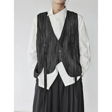 Load image into Gallery viewer, Women's Asymmetrical Diagonal Button Curved Hem Sleeveless Vest

