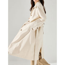 Load image into Gallery viewer, Breathable Long Lightweight Linen Rayon Draped Trench Coat
