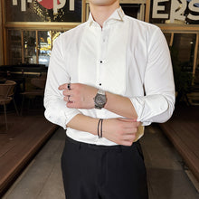 Load image into Gallery viewer, French Wing Collar Slim Fit Dress Shirt
