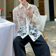 Load image into Gallery viewer, French Hollow Lace Loose Embroidered Shirt
