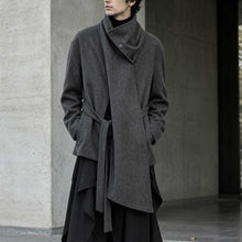 Load image into Gallery viewer, Stand-up Collar and Belted Waist Wool Coat
