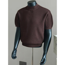 Load image into Gallery viewer, Turtleneck Short-sleeved Striped Sweater
