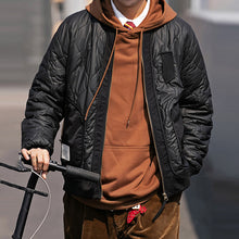 Load image into Gallery viewer, Contrast Color Diamond Pattern Thick Warm Cotton Jacket
