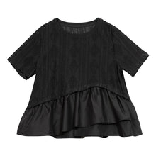 Load image into Gallery viewer, Hollow Top Fake Two-piece Stitching T-shirt

