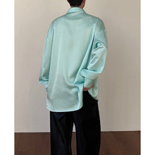 Load image into Gallery viewer, Ribbon Rose Sequined Stage Party Acetic Acid Silky Shirt
