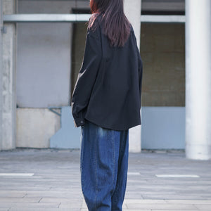 Black Slim Japanese Loose Shirt