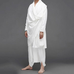 Vintage Cotton and Linen Loose Meditation Cape Jacket Harem Pants Two-piece Set