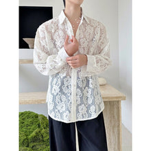 Load image into Gallery viewer, Lace and Beaded Long-sleeved Shirt
